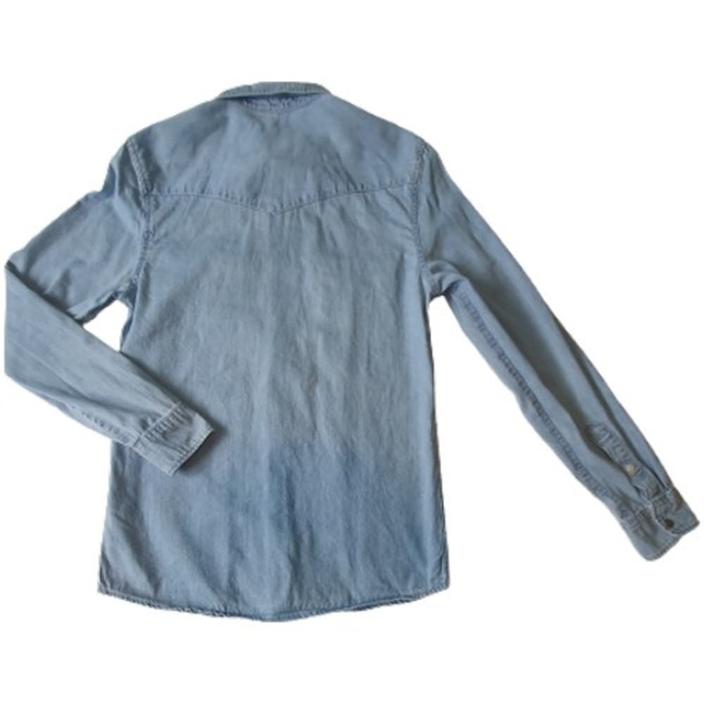 Size S 34½-36¼" Collar 41.5cm Denim Slim Fit Shirt - Picture 8 of 11